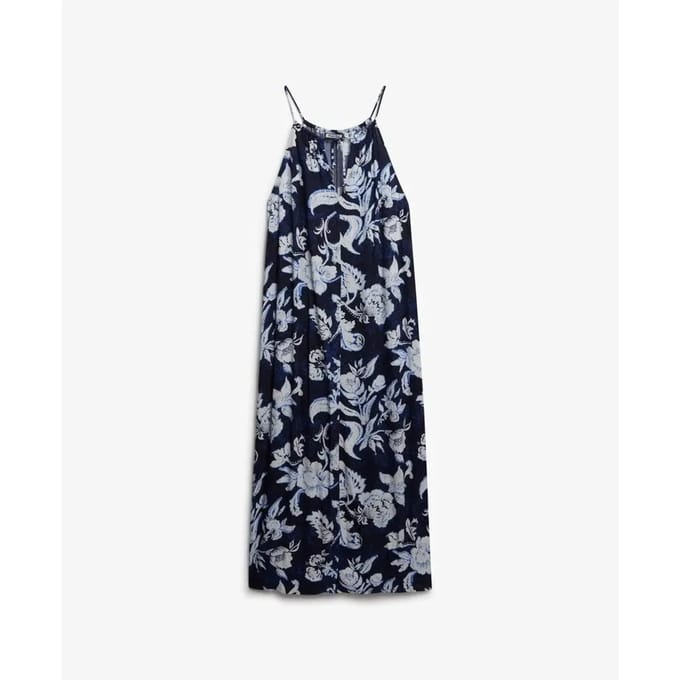Superdry Beach Camimaxi-jurk Blue Grootte: 44