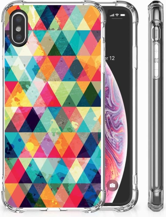 Apple iPhone X | Xs Doorzichtige Silicone Hoesje Geruit