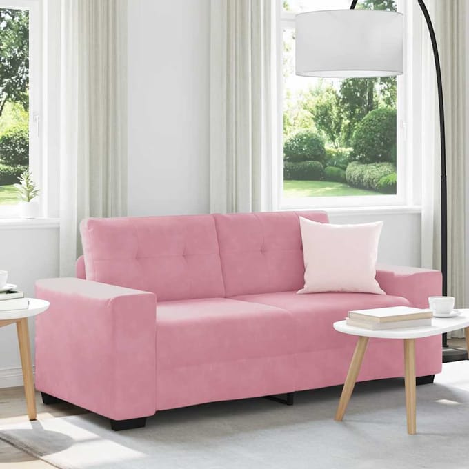 vidaXL - loveseat - bank - roze - 180x77x82 - cm - fluweel