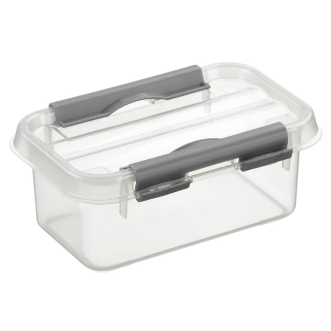 Sunware - Q-line opbergbox 0,5L transparant metaal - 10 x 15 x 6,3 cm