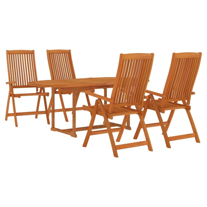 vidaXL - 5-delige - Tuinset - massief - eucalyptushout