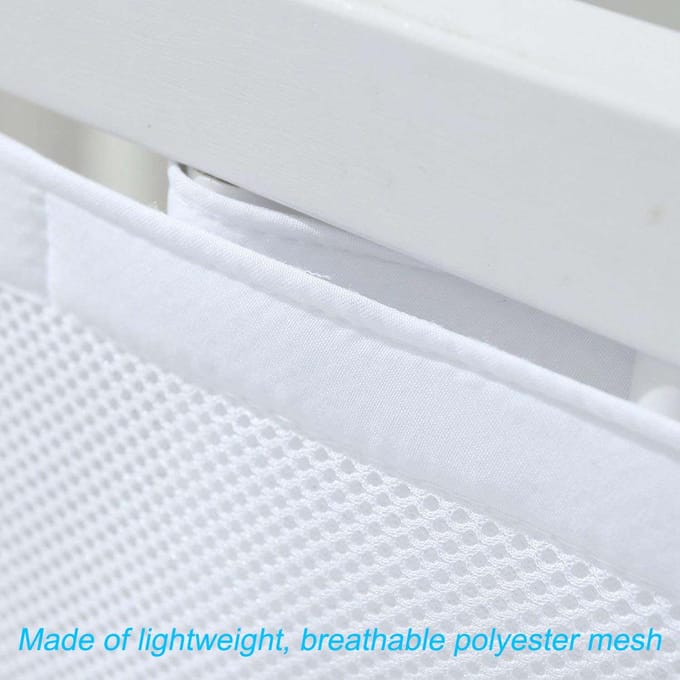 Ensemble de 2 tours de lit pour bébé, doublure en maille respirante et anti-collision blanc