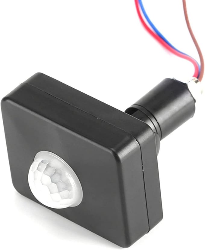 Waterdichte PIR Bewegingssensor Schakelaar Zwart voor Binnen en Buiten Verlichting