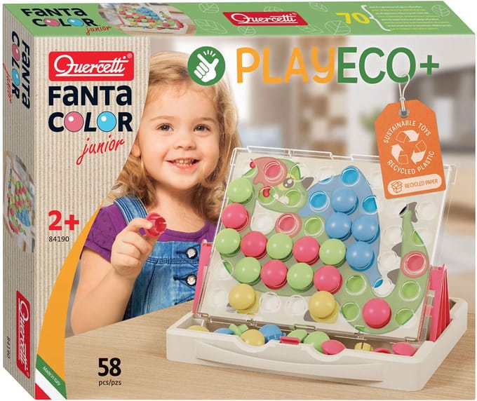 Quercetti Play Eco+ FantaColor Insteek Mozaïek Junior (58-Delig)