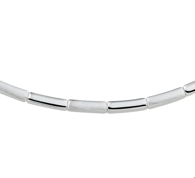 Zilver Gerhodineerde Collier poli/mat 3 1326310 45 cm