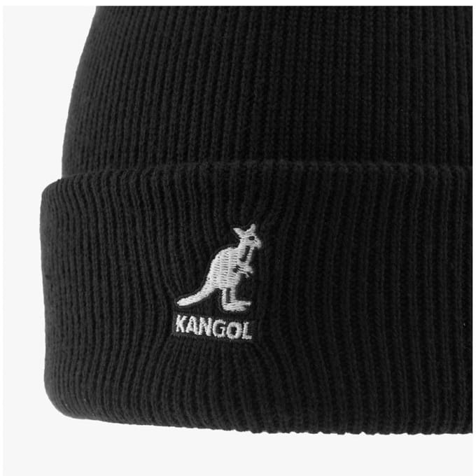 Kangol 2978bc Zwarte Omgeslagen Acryl Beanie om over het hoofd te trekken 2978BC BLACK black