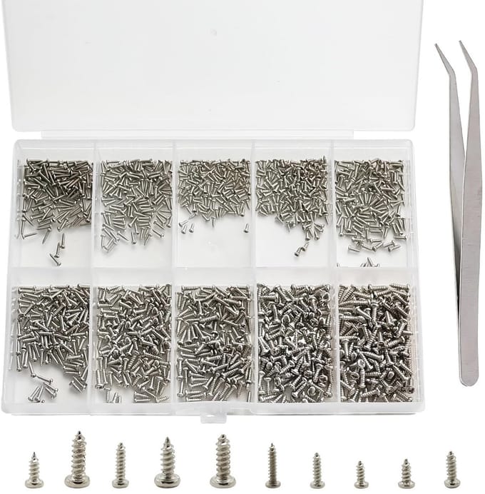 Zelftappende Mini Schroeven Assortiment Set van 1200 Stuks voor Brillen, Horloges, Telefoons en Laptops