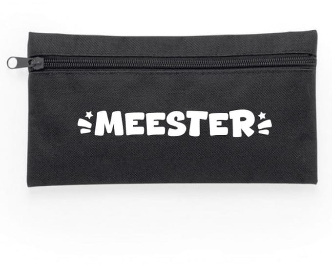 Etui meester - cadeau meester - pennenzak - juffen en meesters - einde schooljaar - meesterdag
