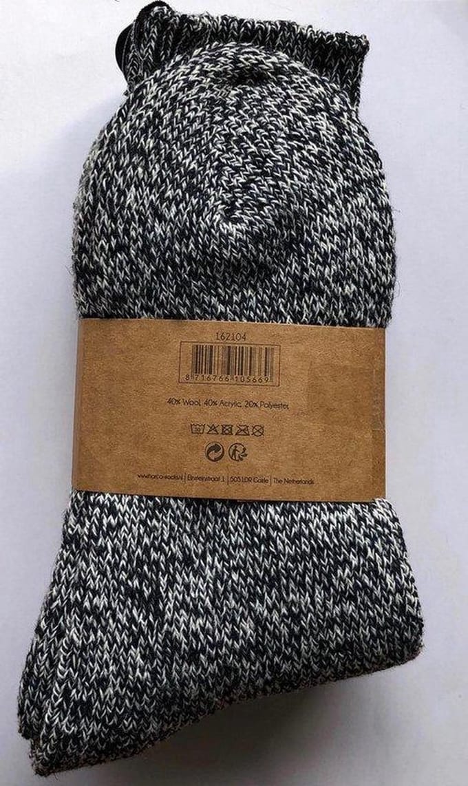 Boru noorse sokken - 2 pack - blauw gemeleerd - S378 - maat 39/42