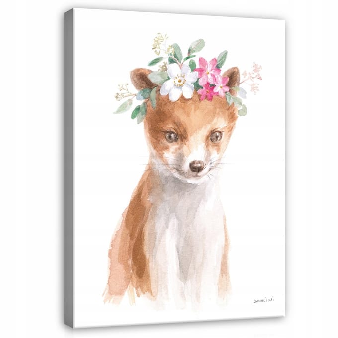 WALLARENA - Canvas schilderij - 60x40 cm - Schattige vos voor de kinderkamer
