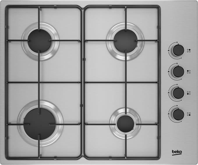 gaskookplaat 60cm 4 RVS branders - beko - HIGG64123SX