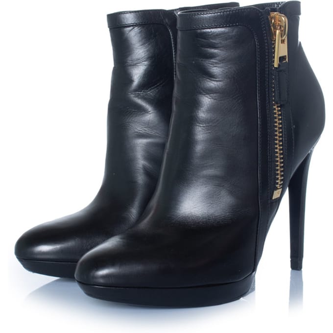Tom Ford, zwarte leren platform enkellaarsjes