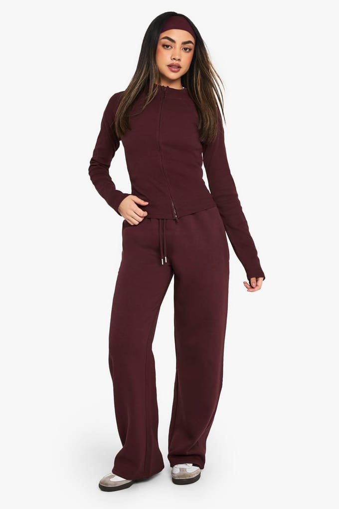 boohoo Dames Jogger met rechte pijpen | Chocolate | Maat: Medium