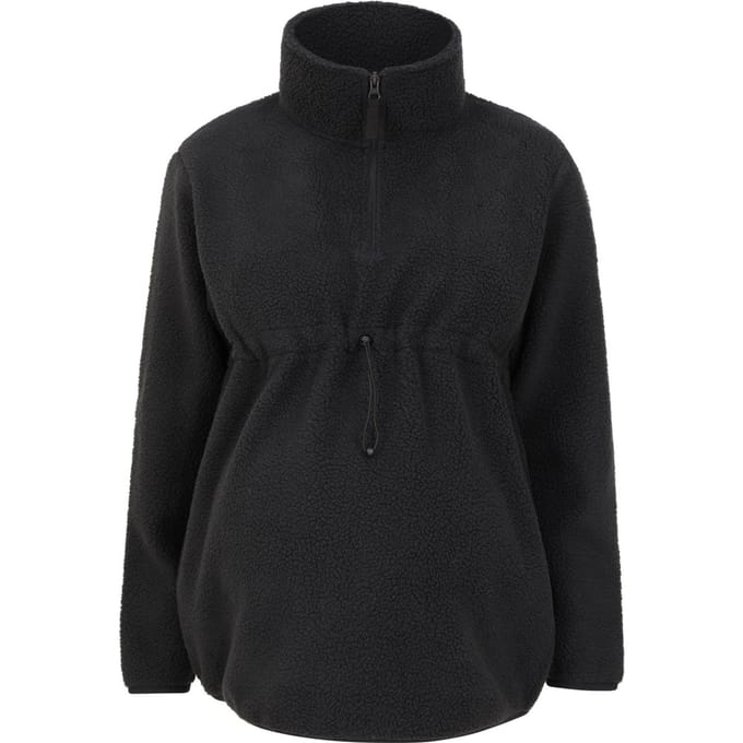 Mountain Warehouse Dames/Dames Sherpa Half Rits Zwangerschaps Fleece Top (Zwart)