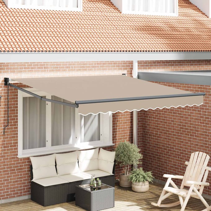 vidaXL - Uitschuifbare - luifel - Beige - 350 - x - 250 - cm