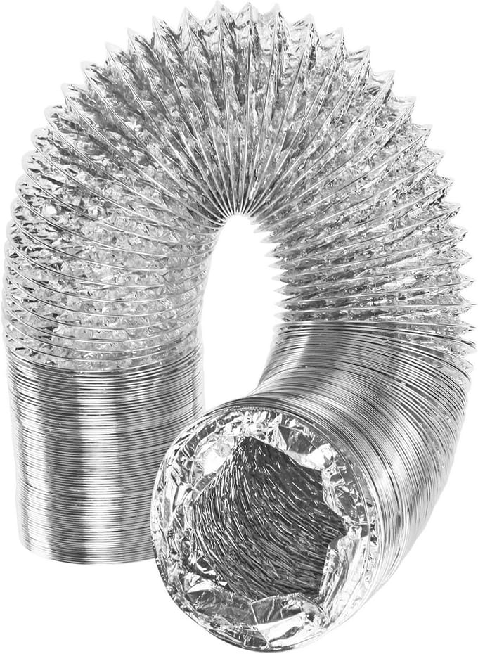 Universele Flexibele Afzuigslang Droger - 5 Meter Extra Lang Aluminium Ventilatiepijp (100mm)