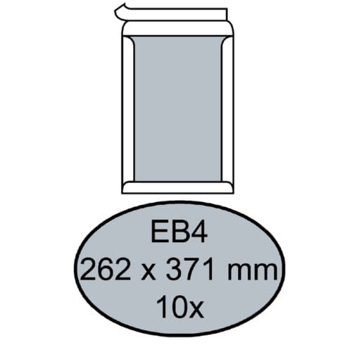 Envelop Quantore bordrug EB4 262x371mm zelfklevend wit 10 stuks
