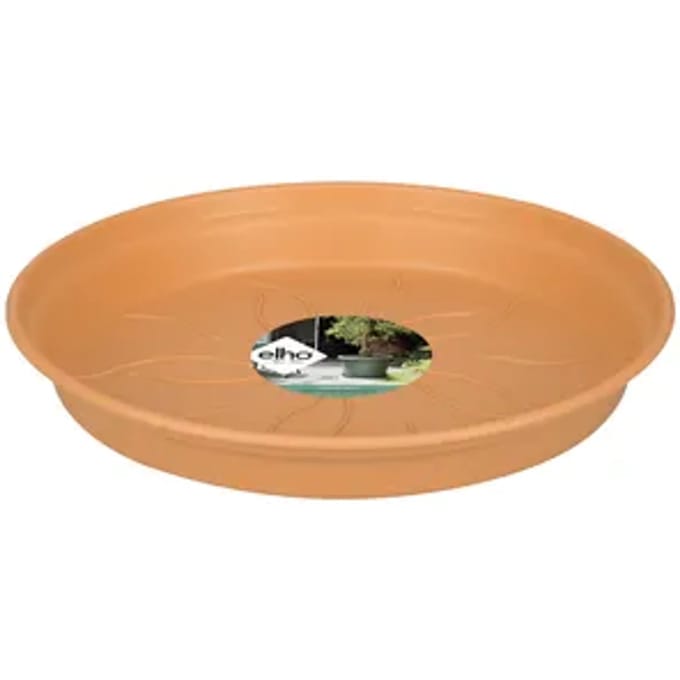 Elho Green Basics Schotel 25 - Schotel voor Binnen en Buiten - Kweken en Oogsten - Ø 25.5 x H 3.6 cm - Mild terra