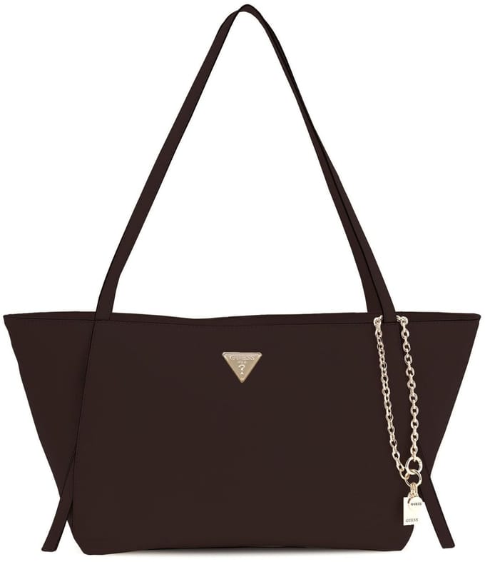 GUESS schoudertas Devon 3 Compartment Tote Brown donkerbruin
