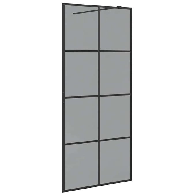 vidaXL - Inloopdouchewand - Zwart - 90 - x - 195 - cm - gehard - glas