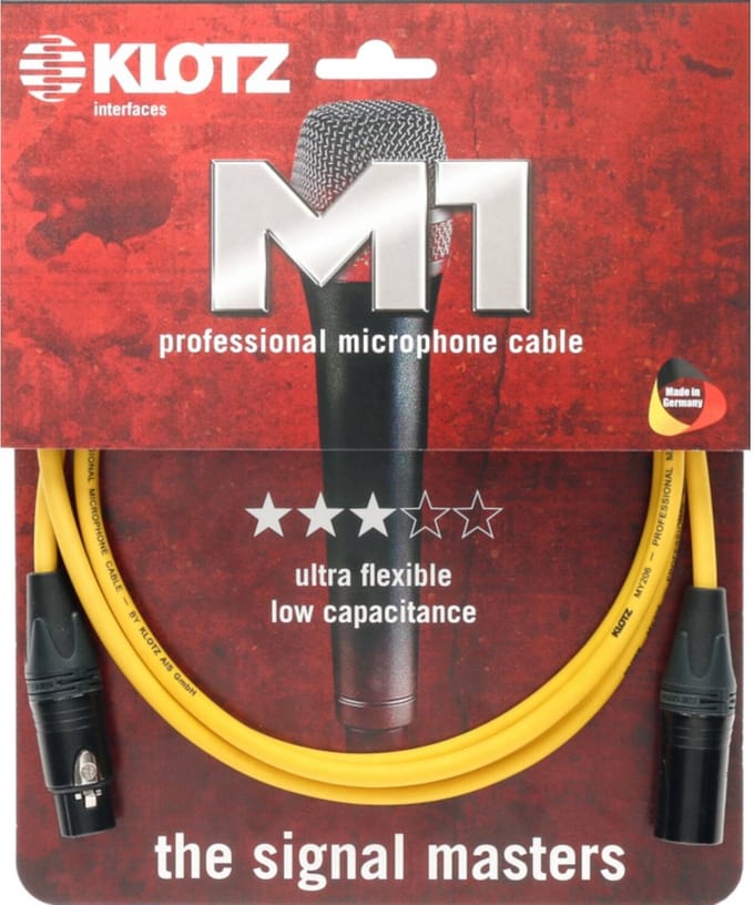 Klotz M1FM5N0750 Microfoonkabel geel 7,5 m - Microfoonkabel