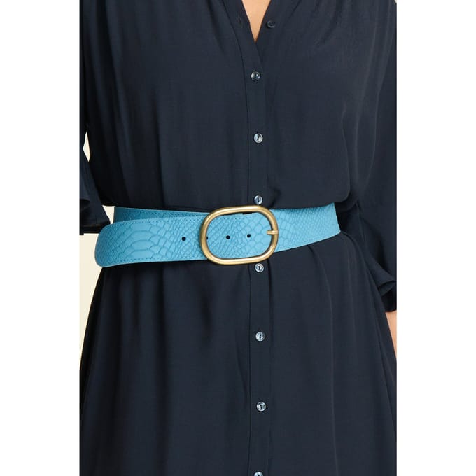 POM Amsterdam Belt - Olivia Suede Sky Blue Größe: 75 | Gürtel Outlet | Damen | Blau