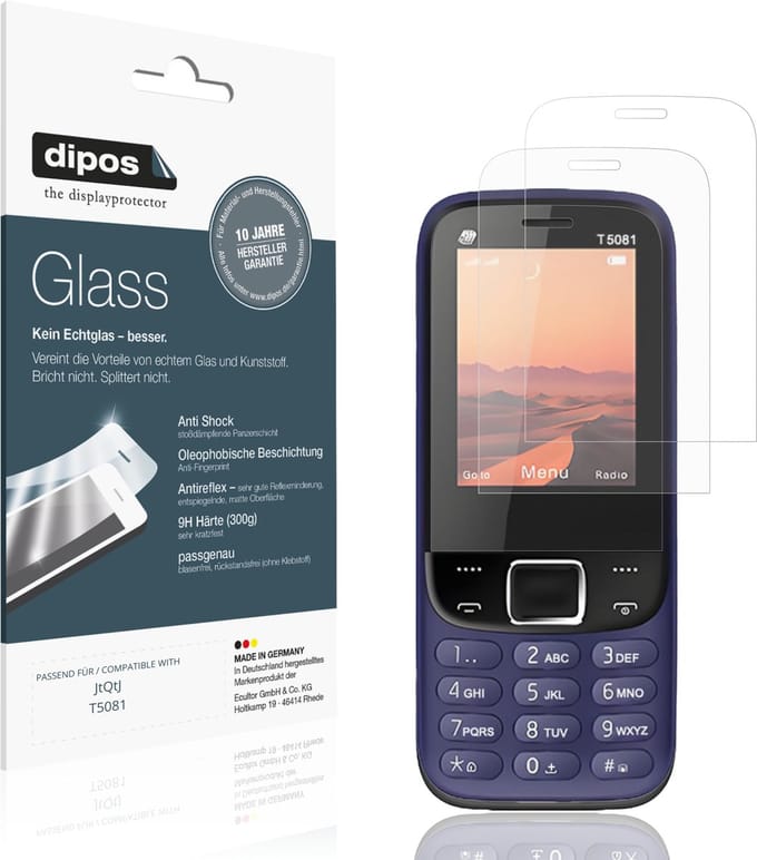 dipos – 2x Matte Pantserfolie geschikt voor JtQtJ T5081 | 9H Screenprotector