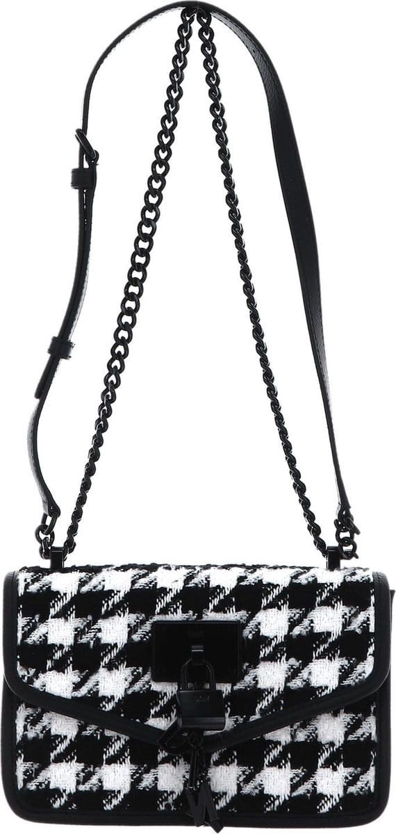DKNY Schoudertas Elissa Shoulder Bag Blk / Wht Hndstooth Zwart