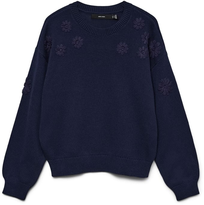 VERO MODA - VMDAISY EMB LS O-NECK PULLOVER BOO - Dames - Gebreide truien