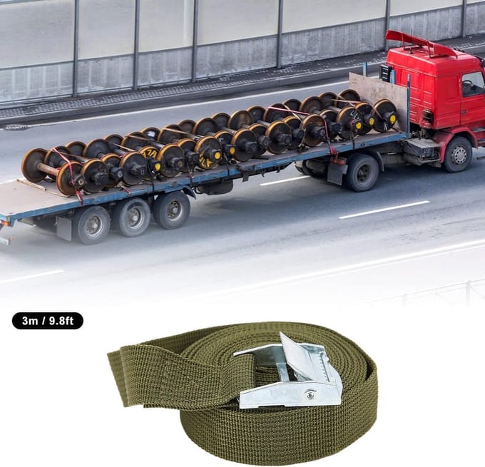 Bagageriemen - Spanbanden - Bagage Vastzetten - Zinklegering Gesp - 3 Meter - Groen