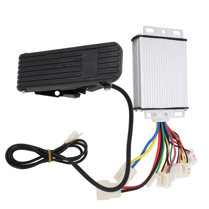 48V 1000W Borstelcontroller met Voetpedaalset voor Elektrische Fiets Motorfiets Driewieler black