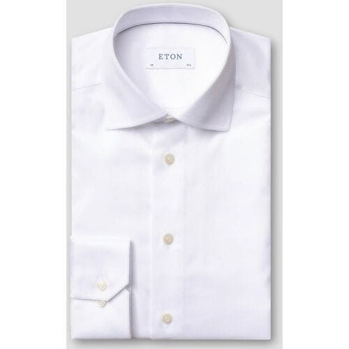 Eton - Overhemd Wit Eton Solid Signature Twill Shirt Lange Mouw Overhemd Wit 100012342
