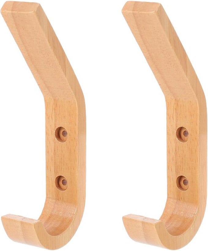 Nordic Design Kapstokhaken - Set van 2 - Rubberwood - Model "BINK"