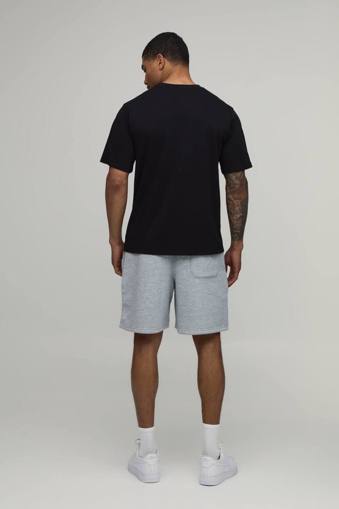 Baggy Fit M Star Jersey Short | Grey Marl | Size Large