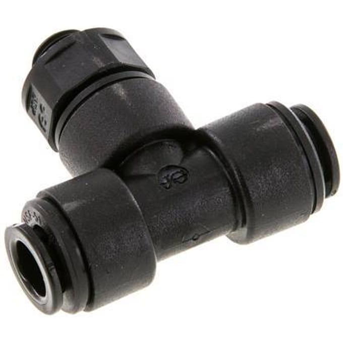 8mm x G1/8'' inline T-stuk POM Insteekfitting Buitendraad FDA Draaibaar NBR