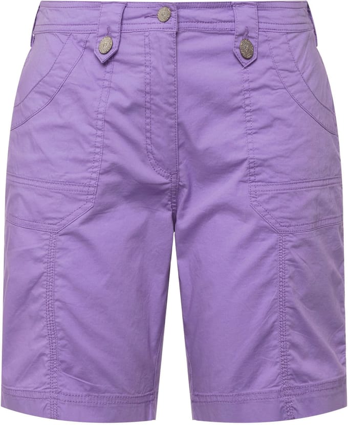 Ulla Popken - Dames - Cargo-bermuda comfortabele tailleband 4-pocket model - Blauwe lila - Maat 50
