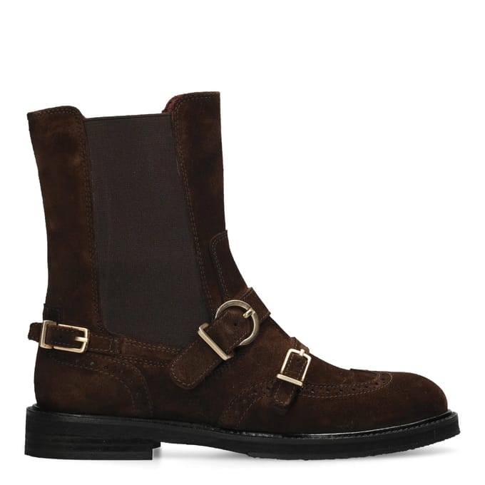 Fred De La Bretoniere - PARIS EDANE Ankle Boot Suede Dark Brown - Maat 40