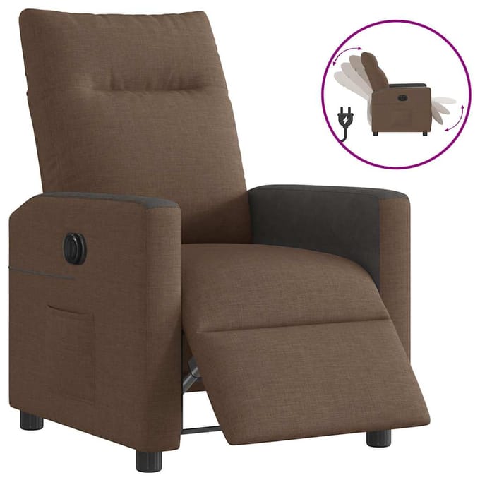 vidaXL - Fauteuil - verstelbaar - elektrisch - stof - bruin