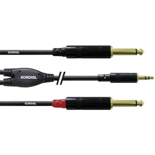 Cordial CFY 3 WPP - Y-kabel, stereo mini-jack - 2x mono jack, 3 mtr.