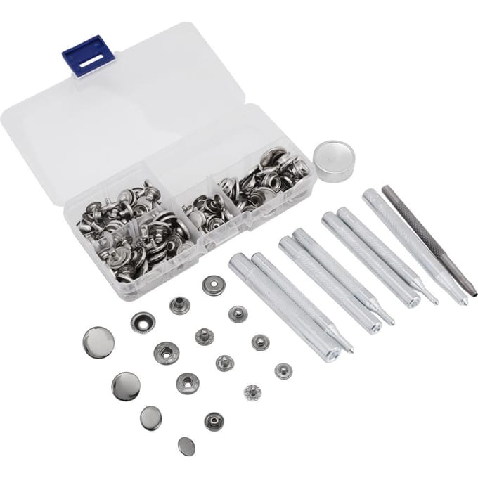 40 ensembles de boutons-pression à pression pour cuir, jeans, accessoires, outils de base, argent white