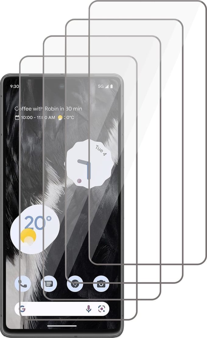 Screenprotector geschikt voor Google Pixel 7 - Gehard Glas Beschermglas Tempered Glass Screen Protector - 4 Stuks