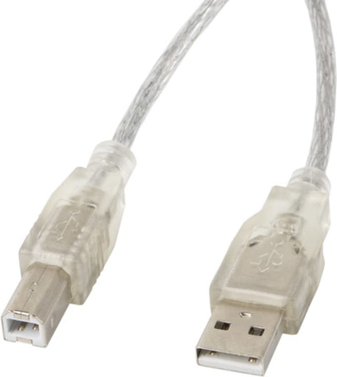 Lanberg - USB 2.0 Kabel - 1,8m - Transparant - Ferrietkern