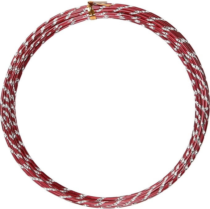 Creotime Aluminiumdraad 7 M Rond 2 Mm Rood/zilver