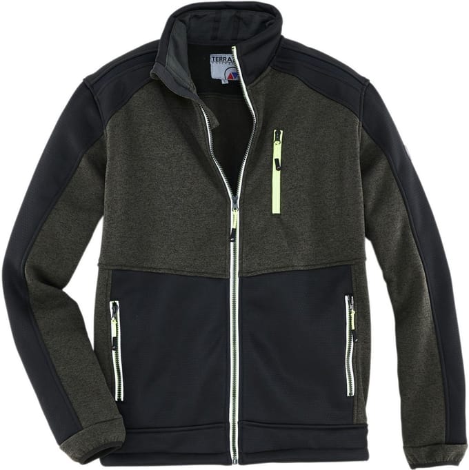 Strickfleecejack maat M donkergroen/zwart/lime TERRAX