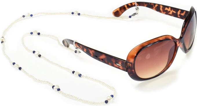 PROUD PEARLS® brillenkoord met echte parels en Lapis Lazuli