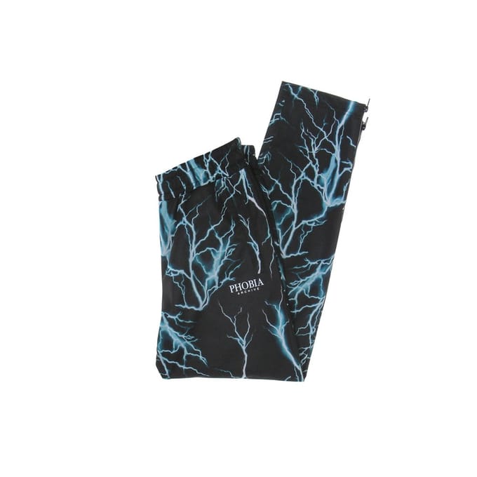 Heren trainingsbroek met all-over print Lightning-broek zwart/lichtblauw