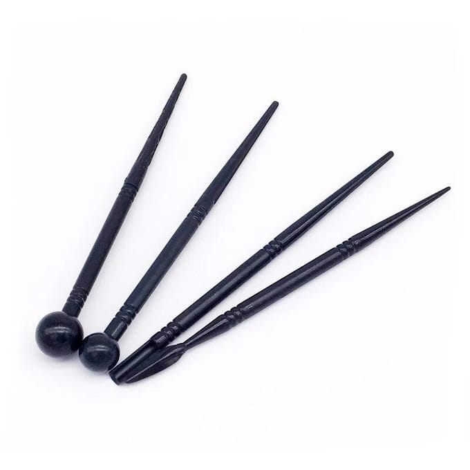 Lot de 4 stylos à gâteau sculptés, outils de modelage de fleurs, moules de décoration de gâteaux fondants, ustensiles de cuisson 4pcs gray
