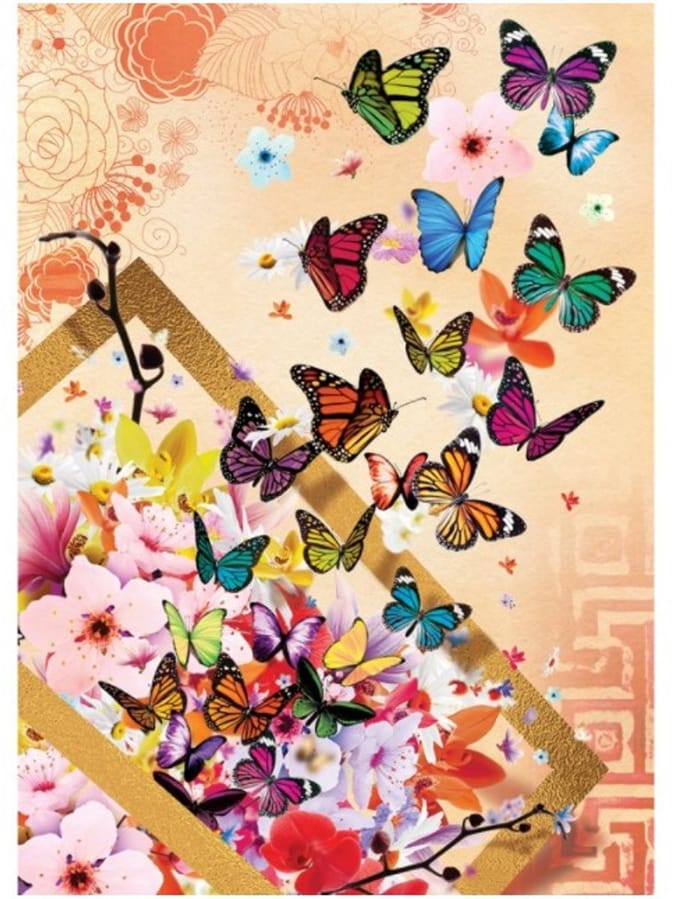 Art Puzzel Spring Breeze – 500 Stukjes – 48 x 34 cm – Vlinders en Bloemen