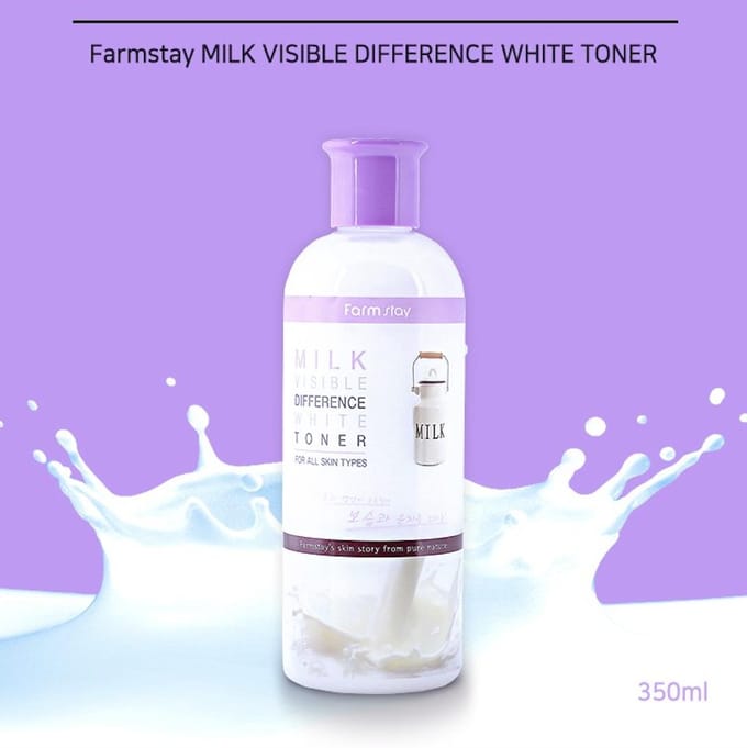 Farm Stay Zichtbaar Verschil Vocht Toner (Melk) 350ml (3 Opties) 1pcs white