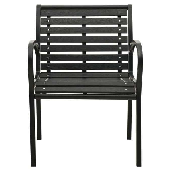 vidaXL - Tuinstoelen - 2 - st - staal - en - HKC - zwart